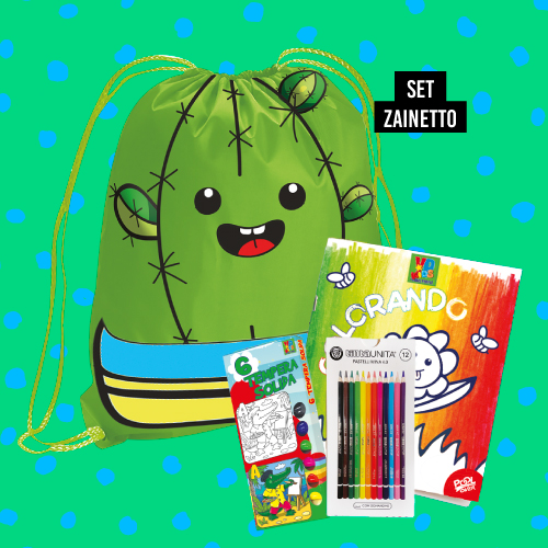 SET COLORE ZAINETTO | cm 27x38 Contiene: 1 album da colorare 1 set tempere solide da 6 pz 1 scatola pastelli TintaUNITA 12 pz