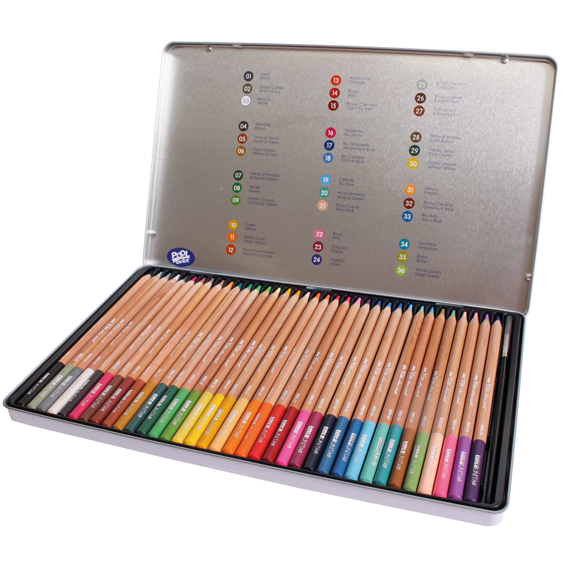 Pastelli Acquerellabili Tinta Unita 36 colori a matita confezione